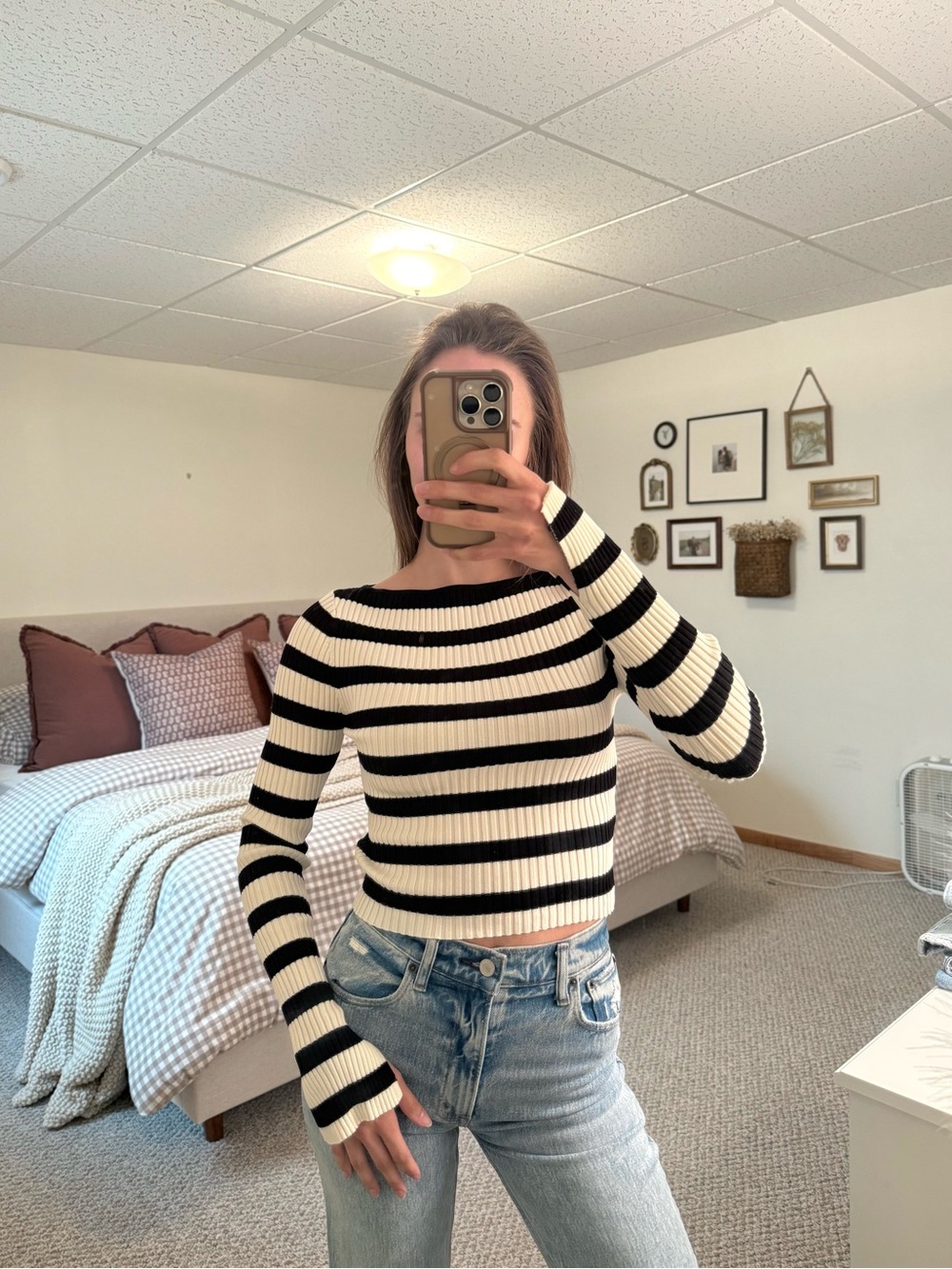 H&M Rib-Knit Long Sleeve Top
